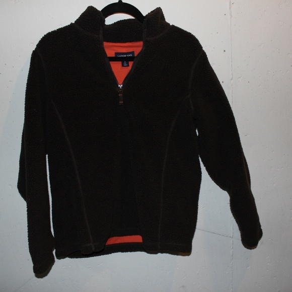 Dark Brown Fleece Lands End Sweatshirt - Picture 2 of 5